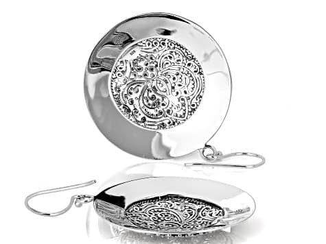 Sterling Silver Filigree & Hammered Statement Earrings