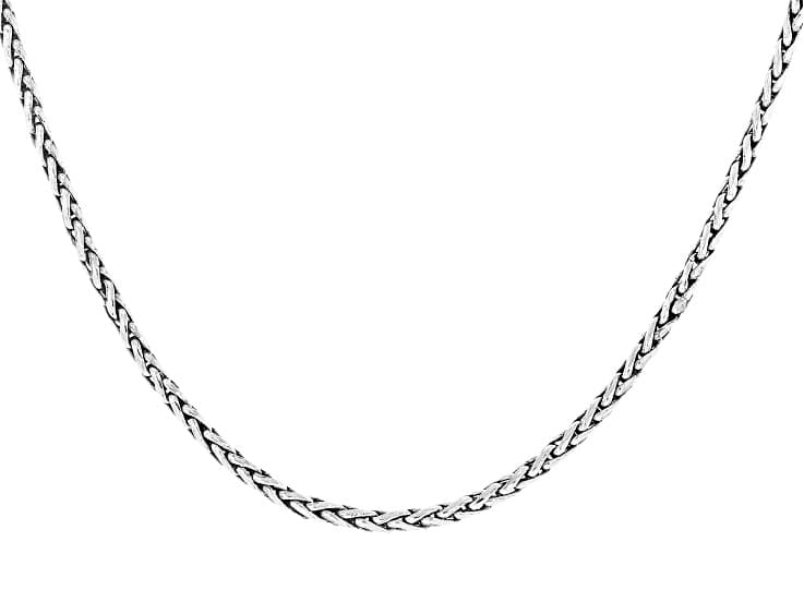 Sterling Silver 2mm Foxtail 20" Chain Necklace