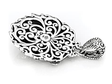 White Zircon Silver Lion Pendant 0.12ctw