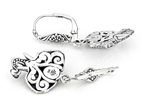 Sterling Silver Elephant Dangle Earrings