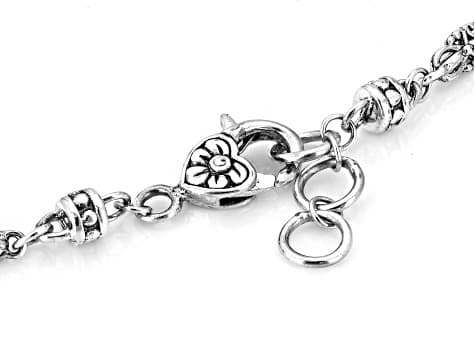 4mm Sterling Silver Scroll Medallion 16" Necklace