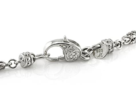 4mm Sterling Silver Scroll Medallion 18" Necklace