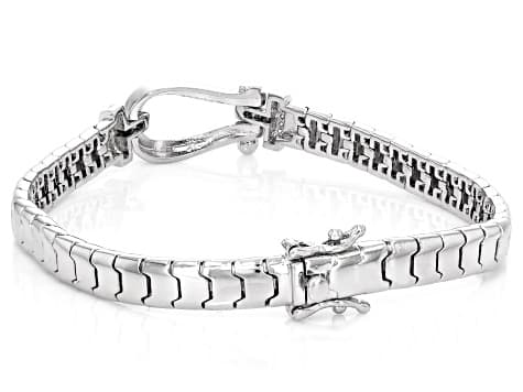 White Cubic Zirconia Rhodium Plated Bracelet 0.15ctw