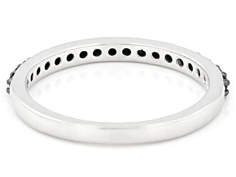 Black Cubic Zirconia Rhodium Over Sterling Silver Ring 0.25ctw