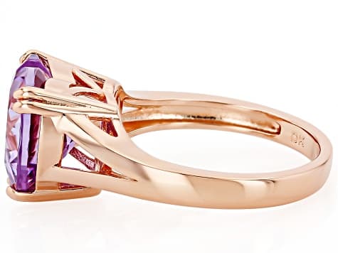 Lavender Cubic Zirconia 18K Rose Gold Plated Ring 10.50ctw