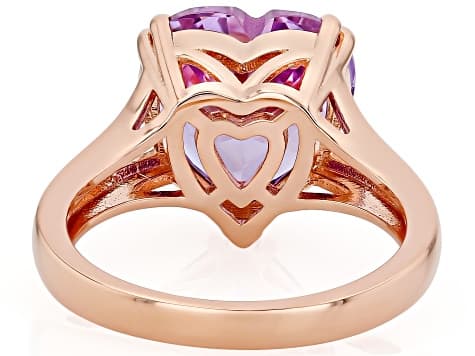Lavender Cubic Zirconia 18K Rose Gold Plated Ring 10.50ctw