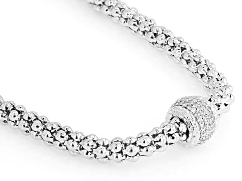 White Cubic Zirconia Rhodium PLated Necklace 1.60ctw