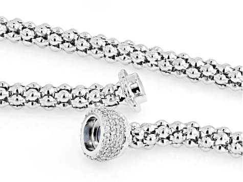 White Cubic Zirconia Rhodium PLated Necklace 1.60ctw
