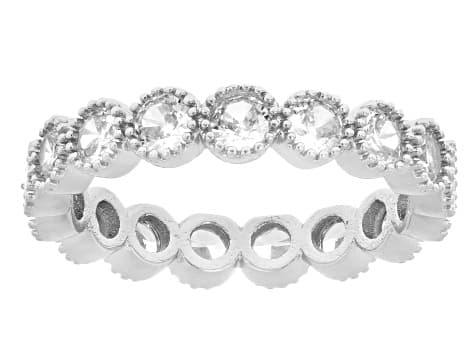 White Cubic Zirconia Rhodium and 18k Yellow and Rose Gold Plated Ring Set of 3 9.72ctw