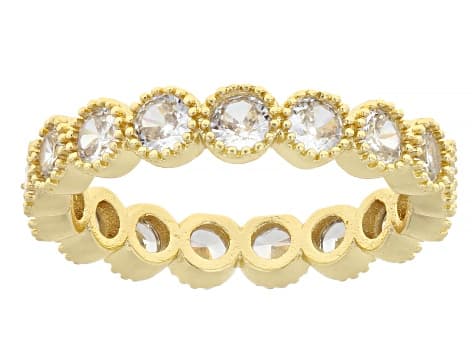 White Cubic Zirconia Rhodium and 18k Yellow and Rose Gold Plated Ring Set of 3 9.72ctw