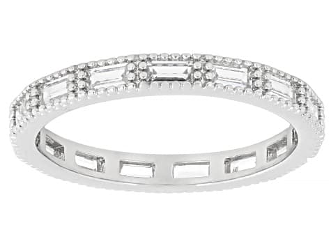 White Cubic Zirconia Rhodium Plated Ring Set 5.04ctw