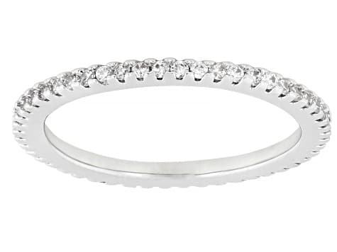 White Cubic Zirconia Rhodium Plated Ring Set 5.04ctw