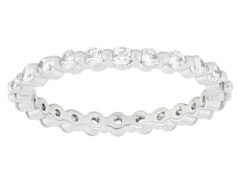 White Cubic Zirconia Rhodium Plated Ring Set 5.04ctw