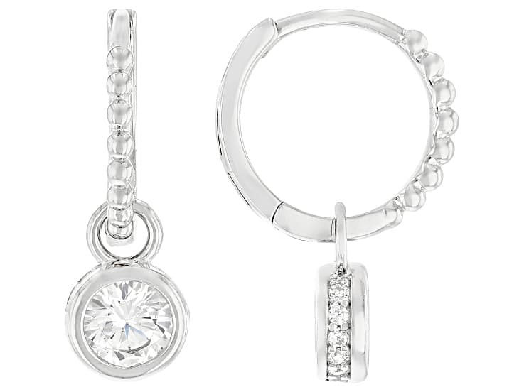 White Cubic Zirconia Rhodium Over Sterling Silver Earrings 1.78ctw