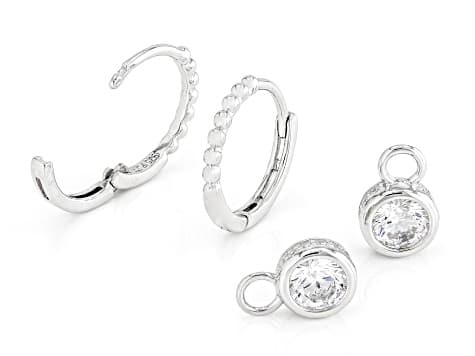 White Cubic Zirconia Rhodium Over Sterling Silver Earrings 1.78ctw