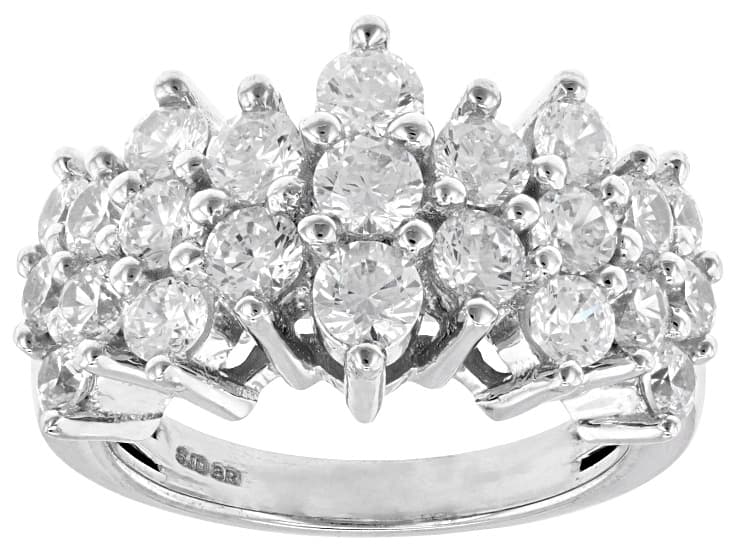 White Cubic Zirconia Rhodium Plated Ring 4.00ctw