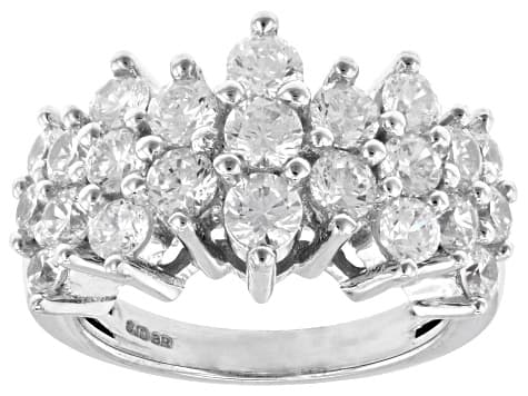White Cubic Zirconia Rhodium Plated Ring 4.00ctw