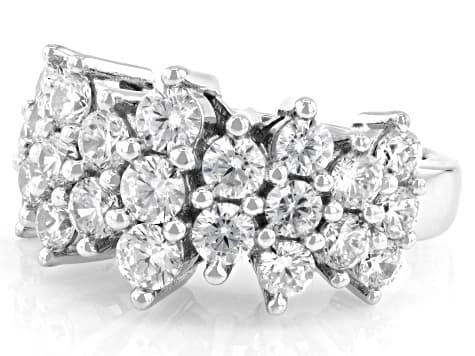 White Cubic Zirconia Rhodium Plated Ring 4.00ctw