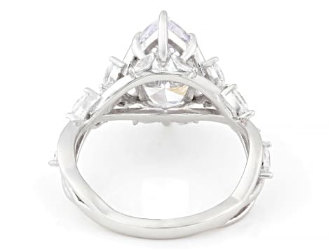 White Cubic Zirconia Rhodium Over Sterling Silver Ring 5.09ctw