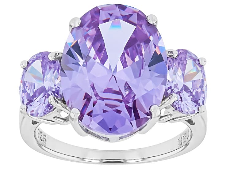 Lavender Cubic Zirconia Rhodium Over Sterling Silver 20.90ctw