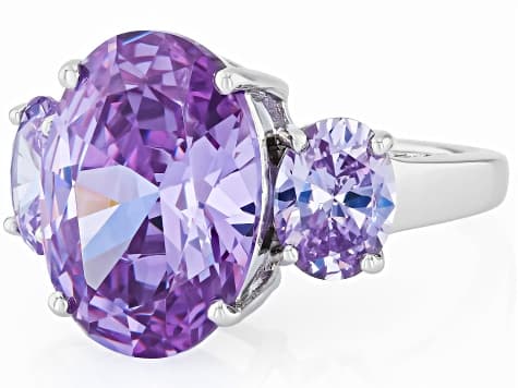 Lavender Cubic Zirconia Rhodium Over Sterling Silver 20.90ctw