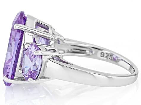 Lavender Cubic Zirconia Rhodium Over Sterling Silver 20.90ctw