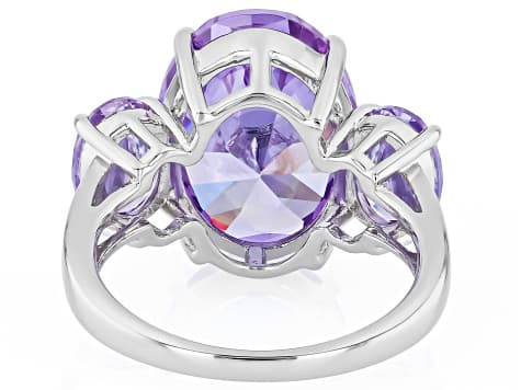 Lavender Cubic Zirconia Rhodium Over Sterling Silver 20.90ctw