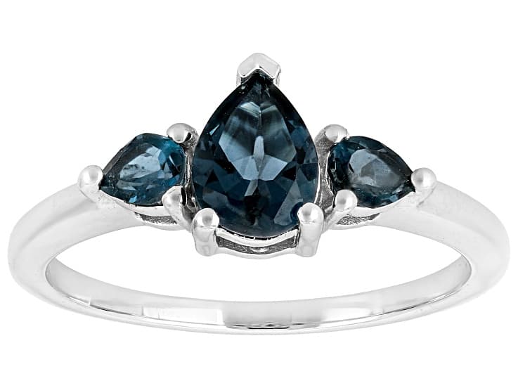 London Blue Topaz Rhodium Over Brass Ring 1.00ctw