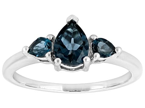 London Blue Topaz Rhodium Over Brass Ring 1.00ctw