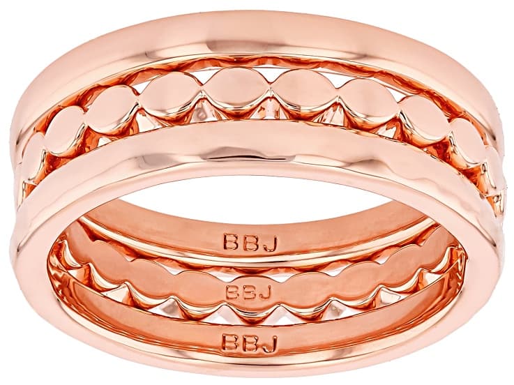 Copper Stackable Ring Set of 3