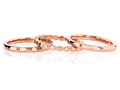 Copper Stackable Ring Set of 3