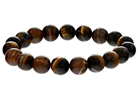 Brown Tiger's Eye Bead Stretch Bracelet Set of 3