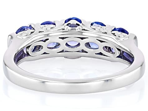 Blue Tanzanite Rhodium Over Sterling Silver Ring 1.50ctw