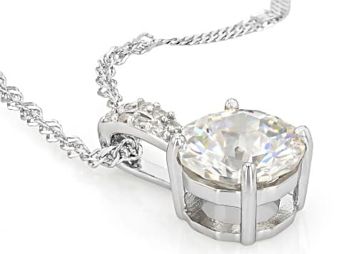 Strontium Titanate Rhodium Over Sterling Silver Pendant With Chain 3.75ctw