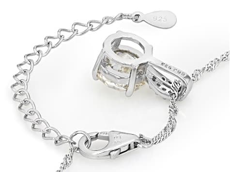 Strontium Titanate Rhodium Over Sterling Silver Pendant With Chain 3.75ctw