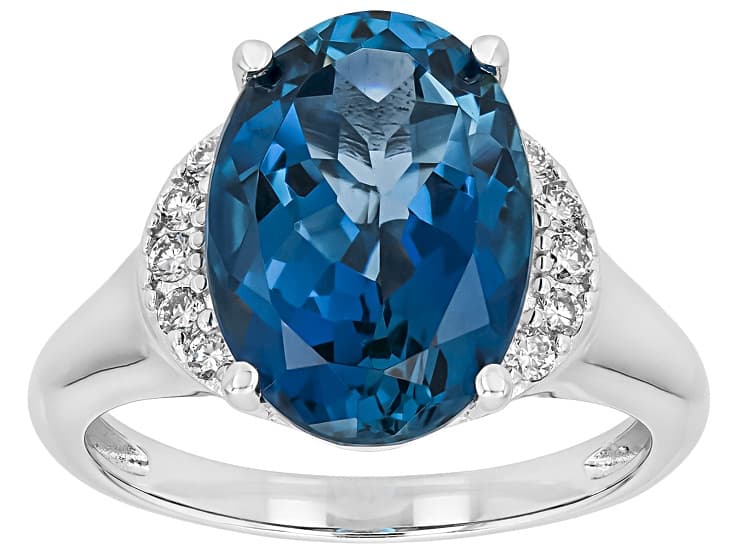 London Blue Topaz Rhodium Over Silver Ring 6.67ctw