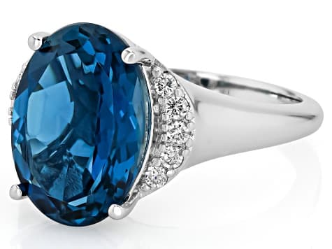 London Blue Topaz Rhodium Over Silver Ring 6.67ctw