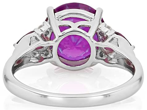 Purple Cranberry Zandrite(R) Rhodium Over Sterling Silver Ring 4.84ctw