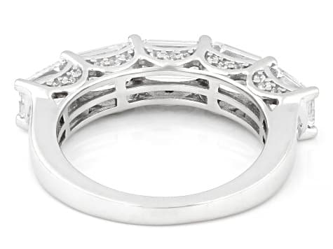 White Cubic Zirconia Rhodium Over Sterling Silver Ring 4.11ctw