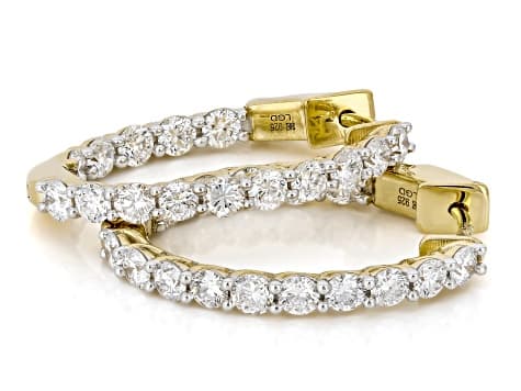 Lab-Grown Diamond GH VS Rhodium & 14k Yellow Gold Over Silver Set of 2 Pairs of Earrings 5.00ctw