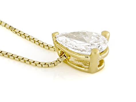 White Lab-Grown Diamond G SI2 Rhodium and 14K Gold Over Silver Set of 2 Slide Pendants W/Chain 1ctw