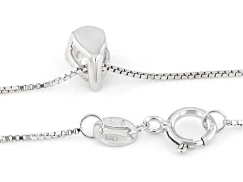 White Lab-Grown Diamond G SI2 Rhodium and 14K Gold Over Silver Set of 2 Slide Pendants W/Chain 1ctw
