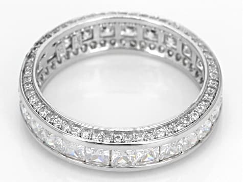 Cubic Zirconia Rhodium Over Sterling Silver Band 4.00ctw