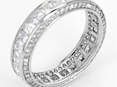Cubic Zirconia Rhodium Over Sterling Silver Band 4.00ctw