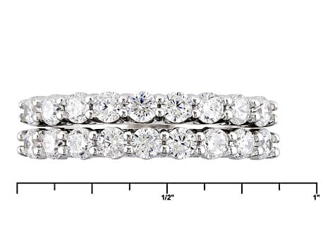 White Cubic Zirconia Rhodium Over Sterling Silver Rings 2.00ctw