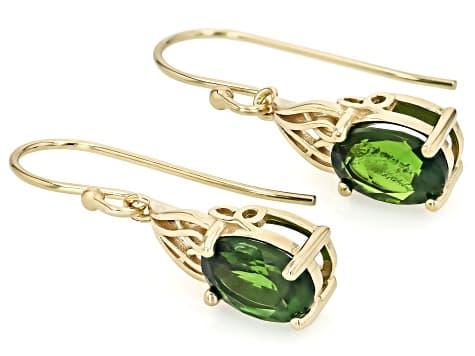 Chrome Diopside 18k Yellow Gold Over Sterling Silver Earrings 2.50ctw