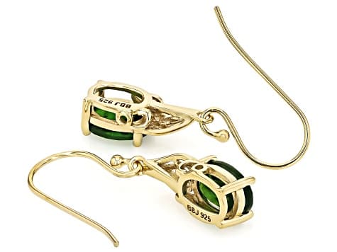 Chrome Diopside 18k Yellow Gold Over Sterling Silver Earrings 2.50ctw