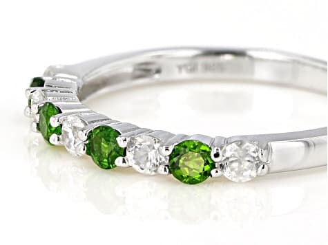 Chrome Diopside Rhodium Over Sterling Silver Band Ring 0.75ctw