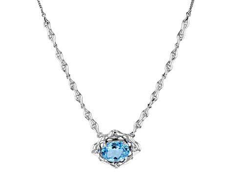 Sky Blue Topaz Rhodium Over Sterling Silver Necklace 14.34ctw