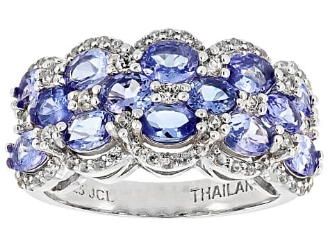 Blue Tanzanite Rhodium Over Sterling Silver Ring 2.76ctw